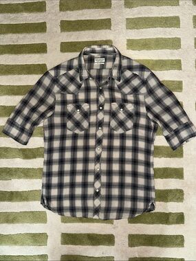 All Saints Plaid Short-Sleeve Button-Up Shirt